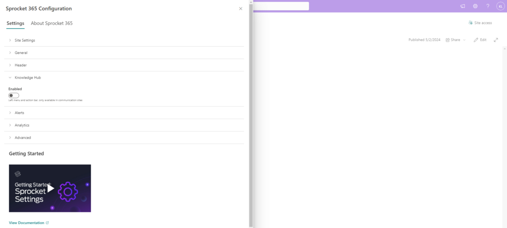 Knowledge Hub configuration