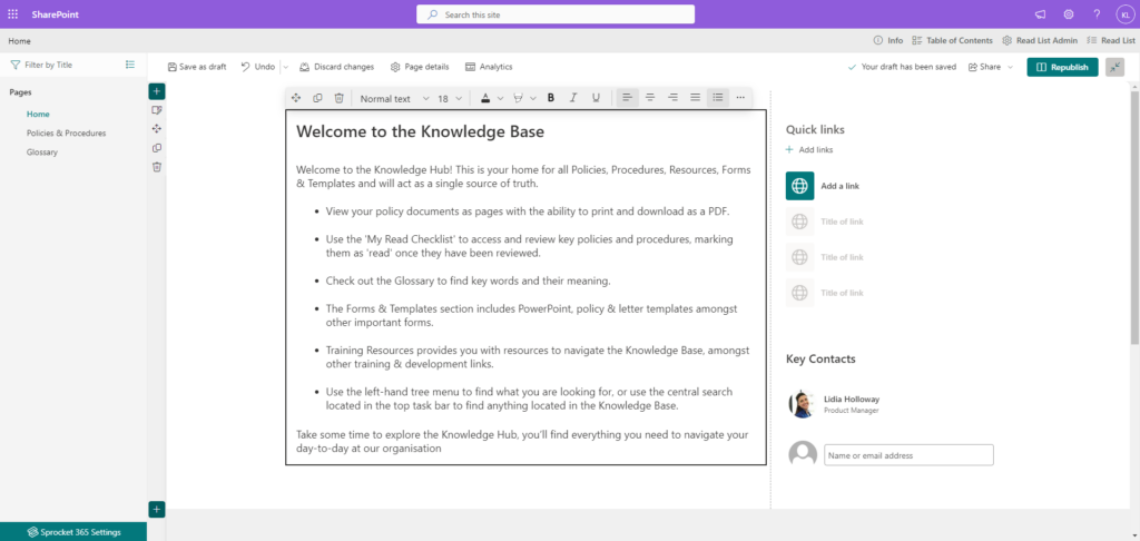 Organising wiki structure