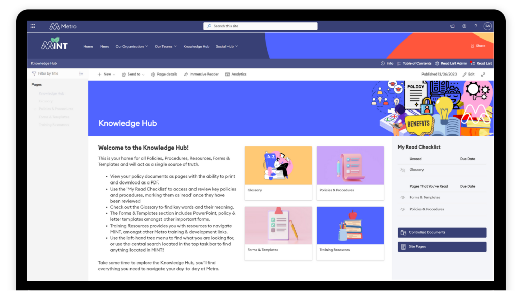 IT intranet wiki example