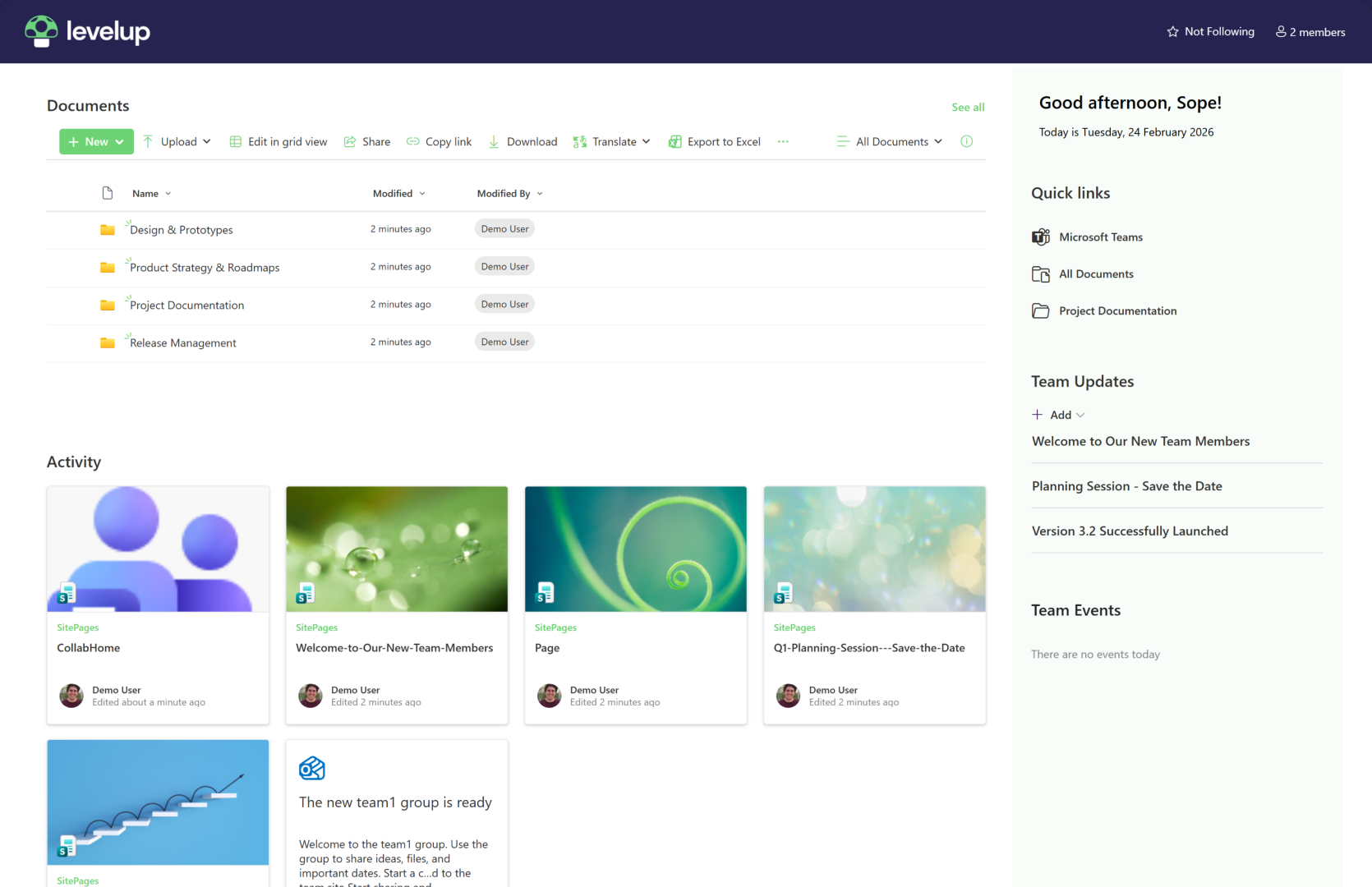 Team Site - SharePoint Site Template | Sprocket365