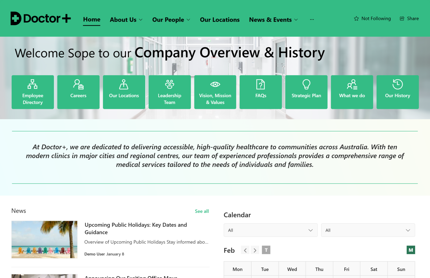 Company Overview & History - SharePoint Site Template | Sprocket365