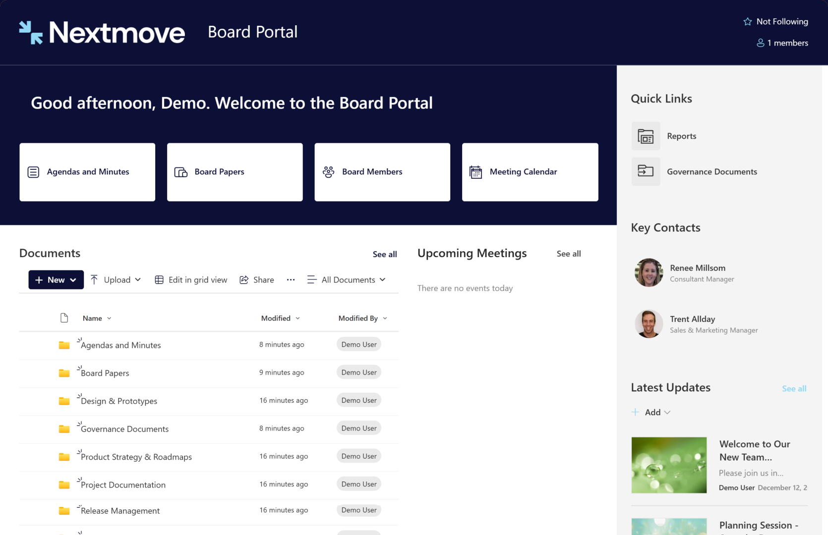 Board Site - SharePoint Site Template | Sprocket365